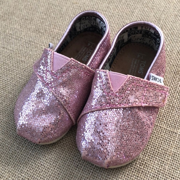 Toms Other - Glittery pink Toms size 4 toddler